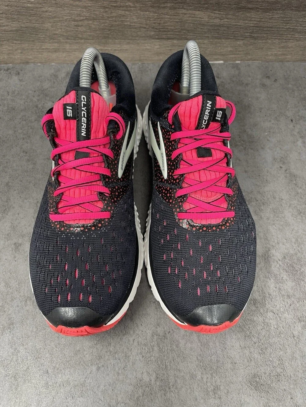 Brooks Glycerin 16 Womens Size 8.5 Black Pink Gray DNA LOFT Running Shoes